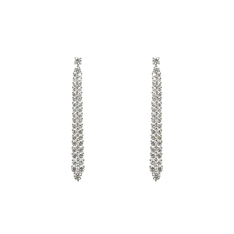 Long Dangling Diamond Earrings-Long Dangling Diamond Earrings - DETIJ01722