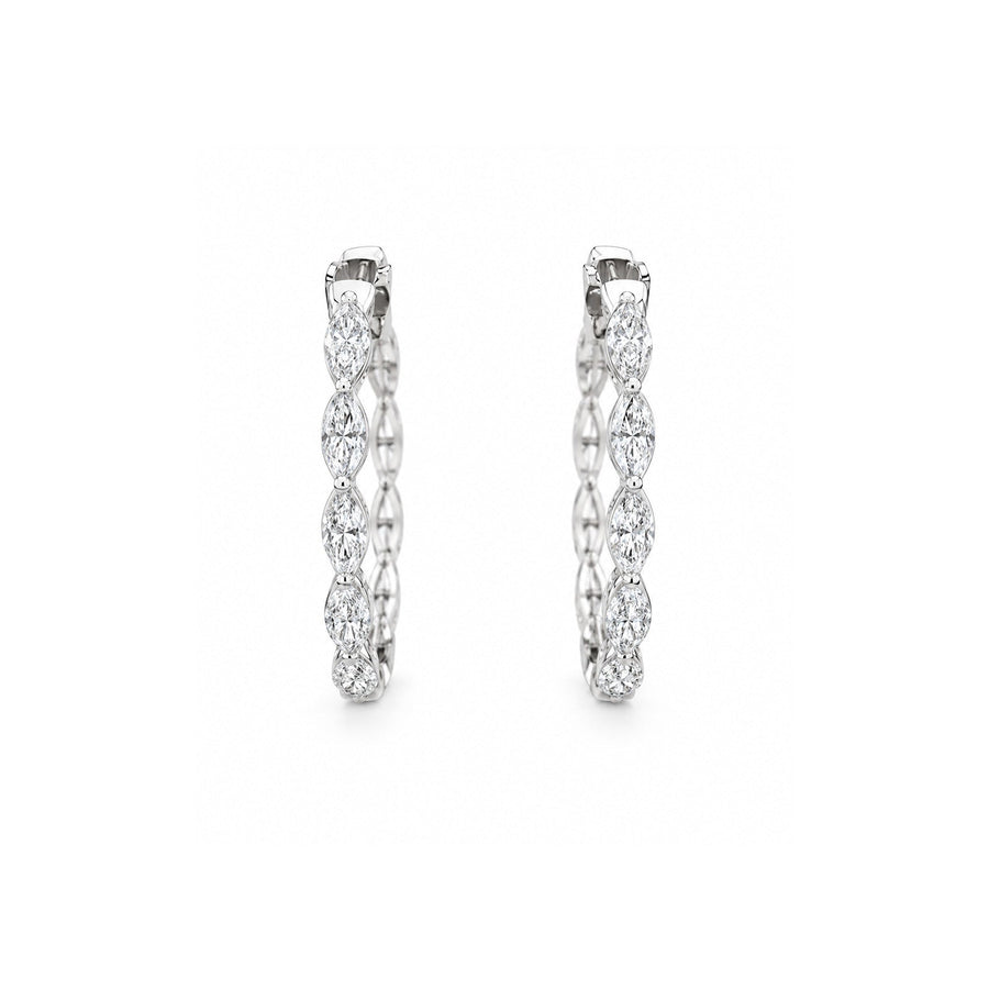 Marquise Cut Diamond Hoop Earrings