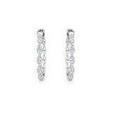 Marquise Cut Diamond Hoop Earrings-Marquise Cut Diamond Hoop Earrings