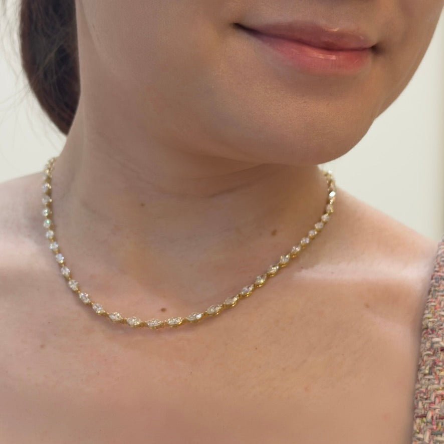 Marquise Cut Diamond Necklace - DNODE00046