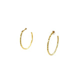 Medium Gold Hoop Earrings with Diamond Cut-Medium Gold Hoop Earrings with Diamond Cut - 8EKEY02730