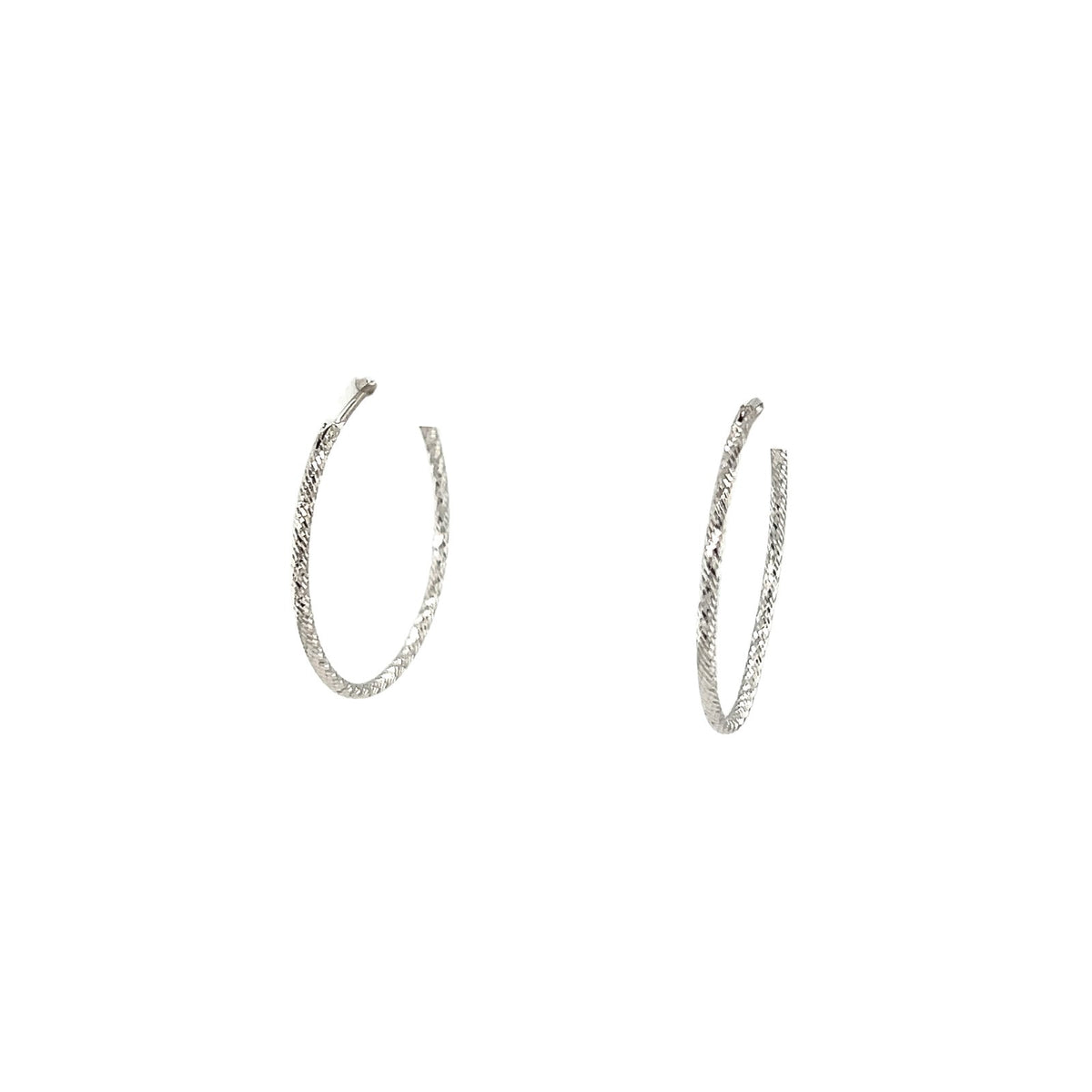 Medium Gold Hoop Earrings with Diamond Cut - 8EKEY02749
