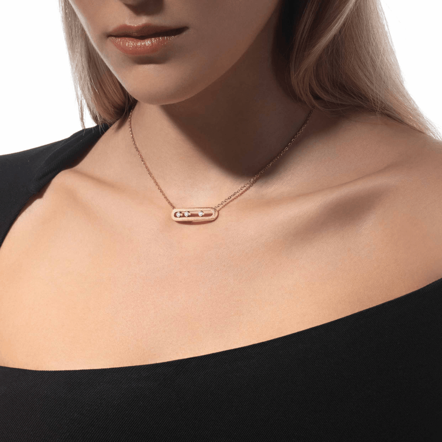 Messika Move Classique Ciselé Diamond Necklace - 14667 - YG