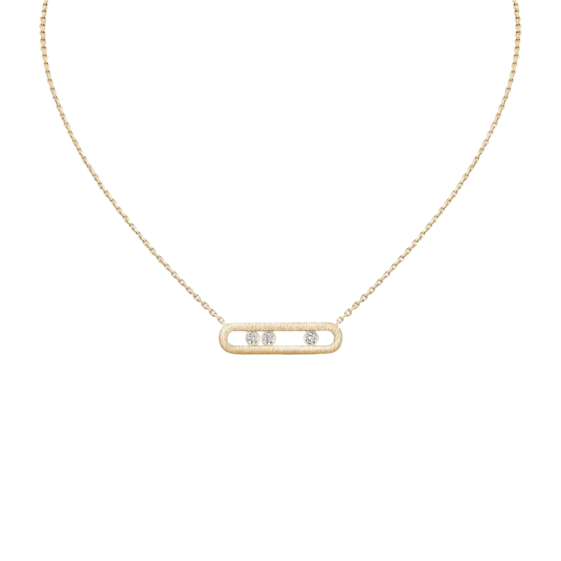 Messika Move Classique Ciselé Diamond Necklace-Messika Move Classique Ciselé Diamond Necklace - 14667 - YG