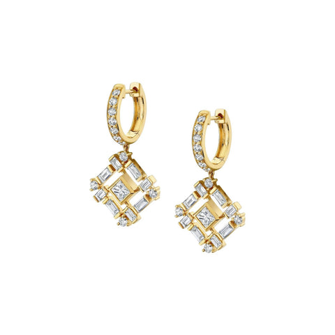 Michael M Montage Baguette Drop Earrings-Michael M Montage Baguette Drop Earrings - ER607