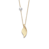 Mikimoto Akoya Cultured Pearl & Diamond Leaf Pendant-Mikimoto Akoya Cultured Pearl & Diamond Leaf Pendant - MPA10403ADXK