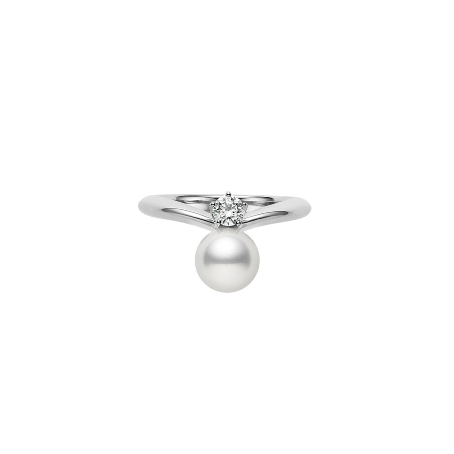 Mikimoto Akoya Cultured Pearl & Diamond Ring - MRQ10115ADXPR065