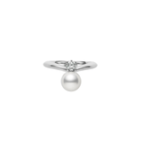 Mikimoto Akoya Cultured Pearl & Diamond Ring-Mikimoto Akoya Cultured Pearl & Diamond Ring - MRQ10115ADXPR065
