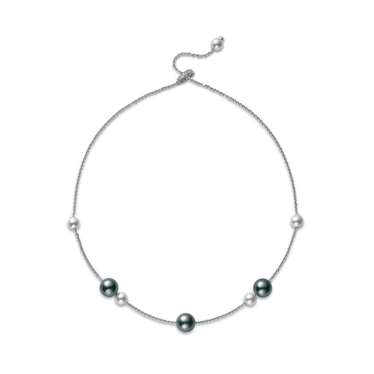 Mikimoto Black South Sea and Akoya Pearl Necklace PPL352ABDW8