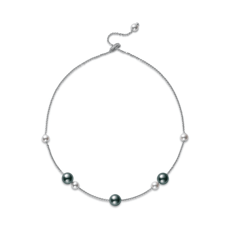 Mikimoto Black South Sea and Akoya Pearl Necklace PPL352ABDW8