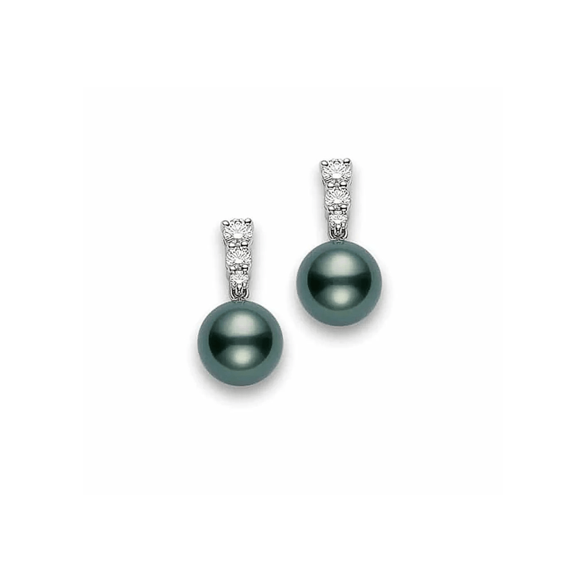 Mikimoto Black South Sea Pearl Diamond Earrings - PEA643BDW10