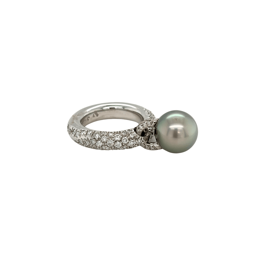 Mikimoto Black South Sea Pearl Diamond Ring - PRE550BDW2556