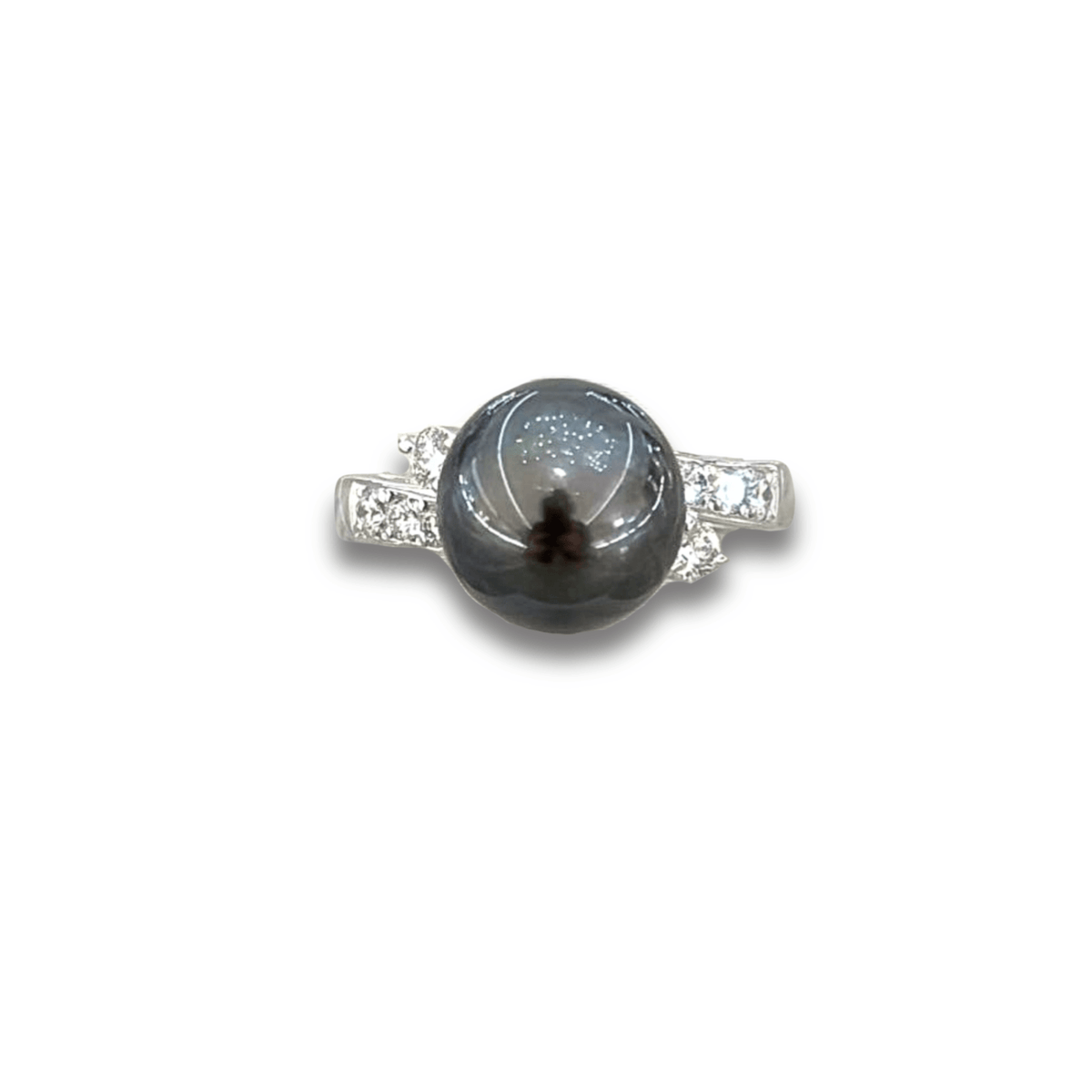 Mikimoto Black South Sea Pearl Diamond Ring PRM1069BDP