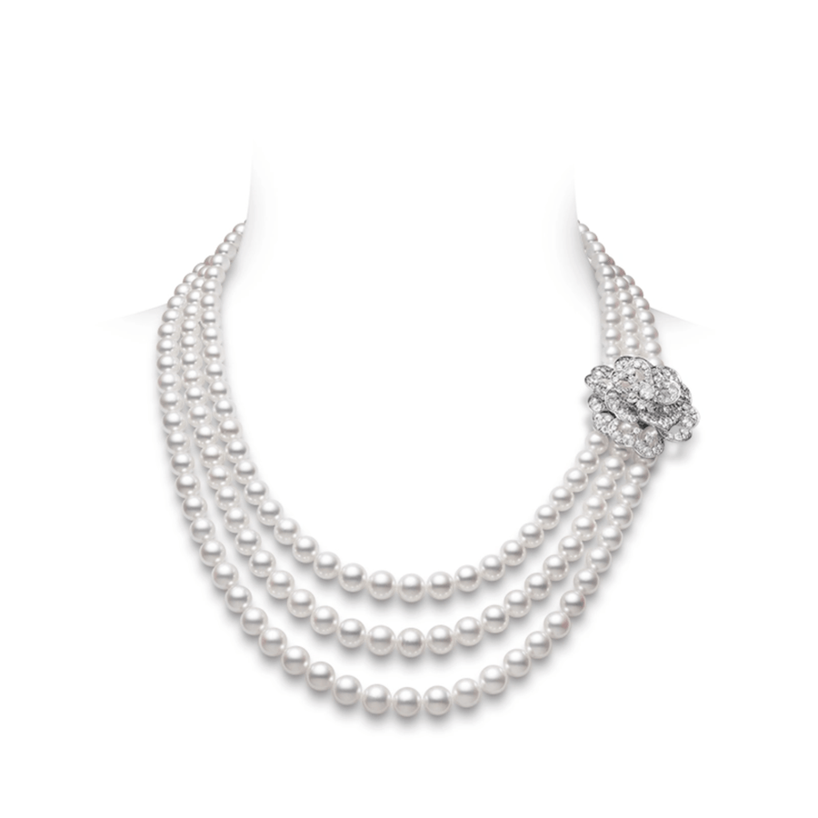 Mikimoto Blooming Delight Akoya Cultured Pearl Necklace with Detachable Diamond Brooch - MNQ10100ADXW