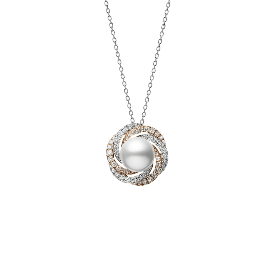 Mikimoto Circle White South Sea Cultured Pearl and Diamond Circle Pendant MPQ10142NDXC