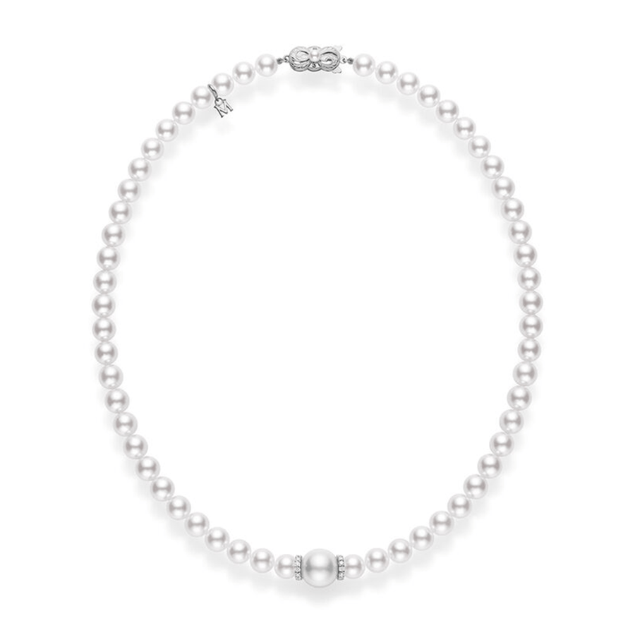 Mikimoto Fusion Akoya & White South Sea Cultured Pearl Necklace - MZP10271ZDXW