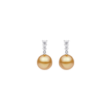 Mikimoto Golden South Sea Pearl Diamond Earrings-Mikimoto Golden South Sea Pearl Diamond Earrings - PEA643GDK10