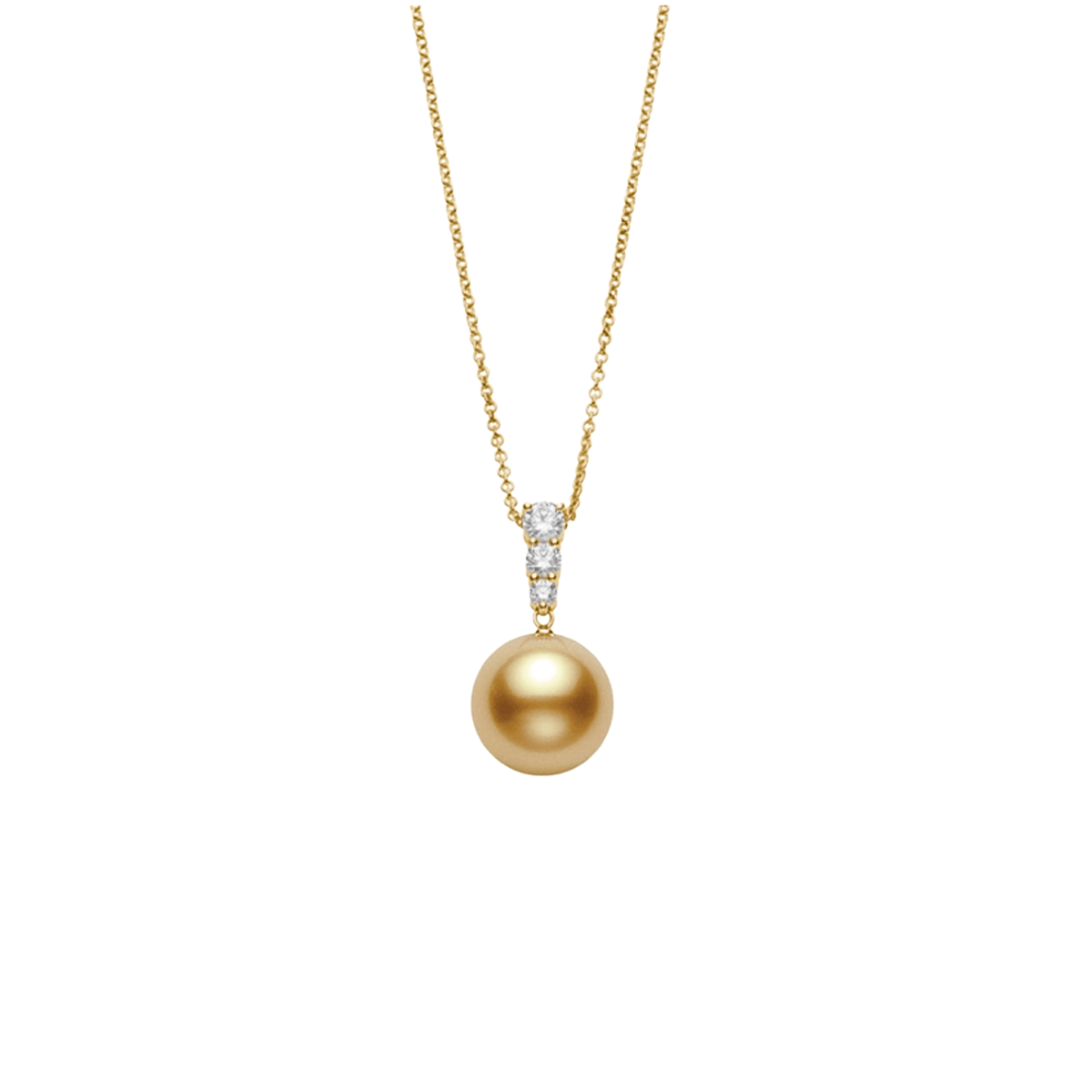 Mikimoto Golden South Sea Pearl Diamond Pendant PPA404GDK12