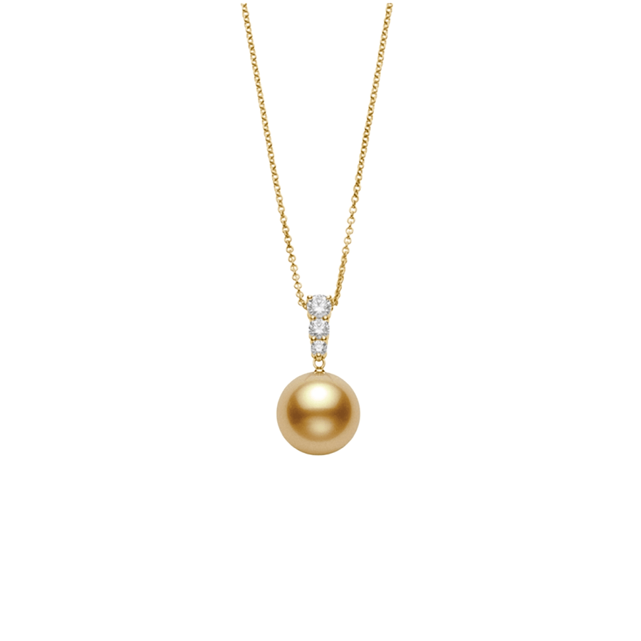 Mikimoto Golden South Sea Pearl Diamond Pendant PPA404GDK12
