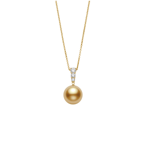 Mikimoto Golden South Sea Pearl Diamond Pendant-Mikimoto Golden South Sea Pearl Diamond Pendant PPA404GDK12
