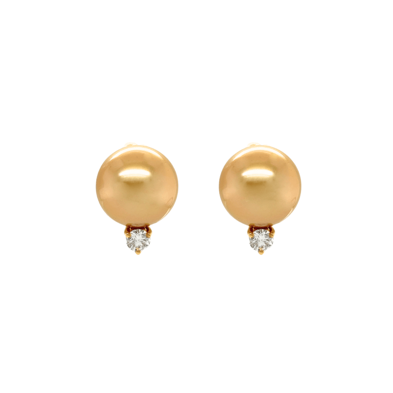 Mikimoto Golden South Sea Pearl Earrings-Mikimoto Golden South Sea Pearl Earrings PES1002GDK
