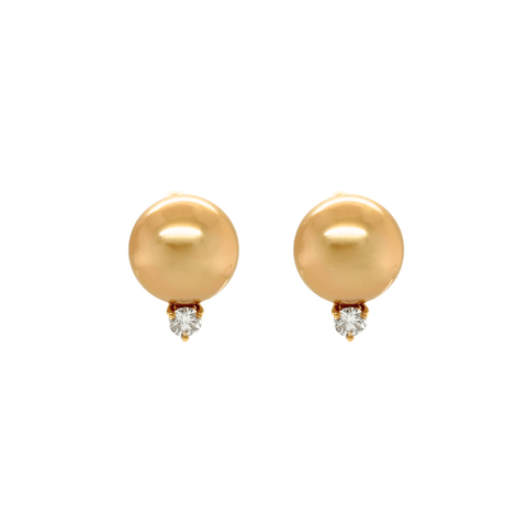 Mikimoto Golden South Sea Pearl Earrings-Mikimoto Golden South Sea Pearl Earrings PES1002GDK