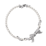 Mikimoto Jeux de Rubans Akoya Cultured Pearl & Diamond Ribbon Necklace-Mikimoto Jeux de Rubans Akoya Cultured Pearl & Diamond Ribbon Necklace - MNQ10110ADXW