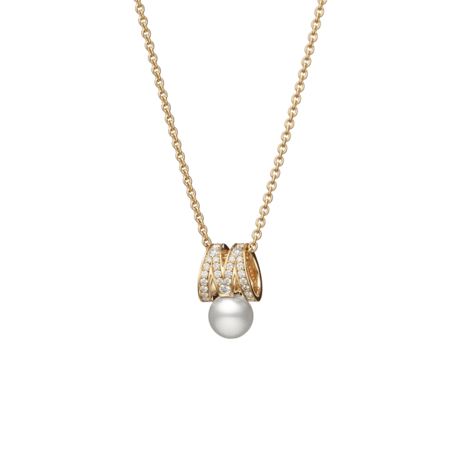 Mikimoto M Signature Akoya Cultured Pearl and Diamond Pendant - MPA10402ADXK