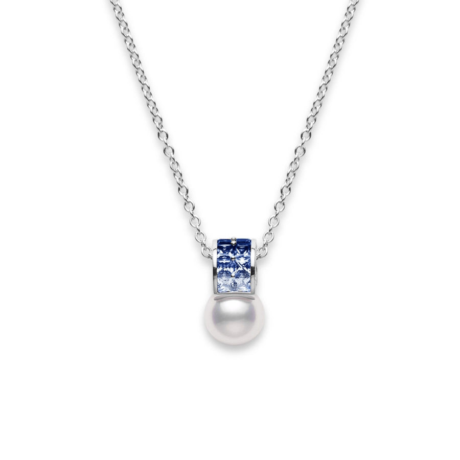 Mikimoto Ocean Akoya Cultured Pearl and Sapphire Pendant - PPA90160SW