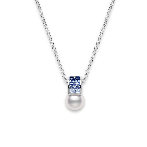 Mikimoto Ocean Akoya Cultured Pearl and Sapphire Pendant-Mikimoto Ocean Akoya Cultured Pearl and Sapphire Pendant - PPA90160SW