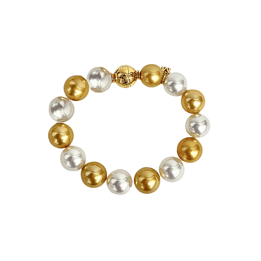 Mikimoto White and Golden South Sea Pearl Bracelet - MDS13507ZRX04356