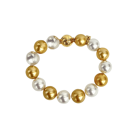 Mikimoto White and Golden South Sea Pearl Bracelet-Mikimoto White and Golden South Sea Pearl Bracelet - MDS13507ZRX04356