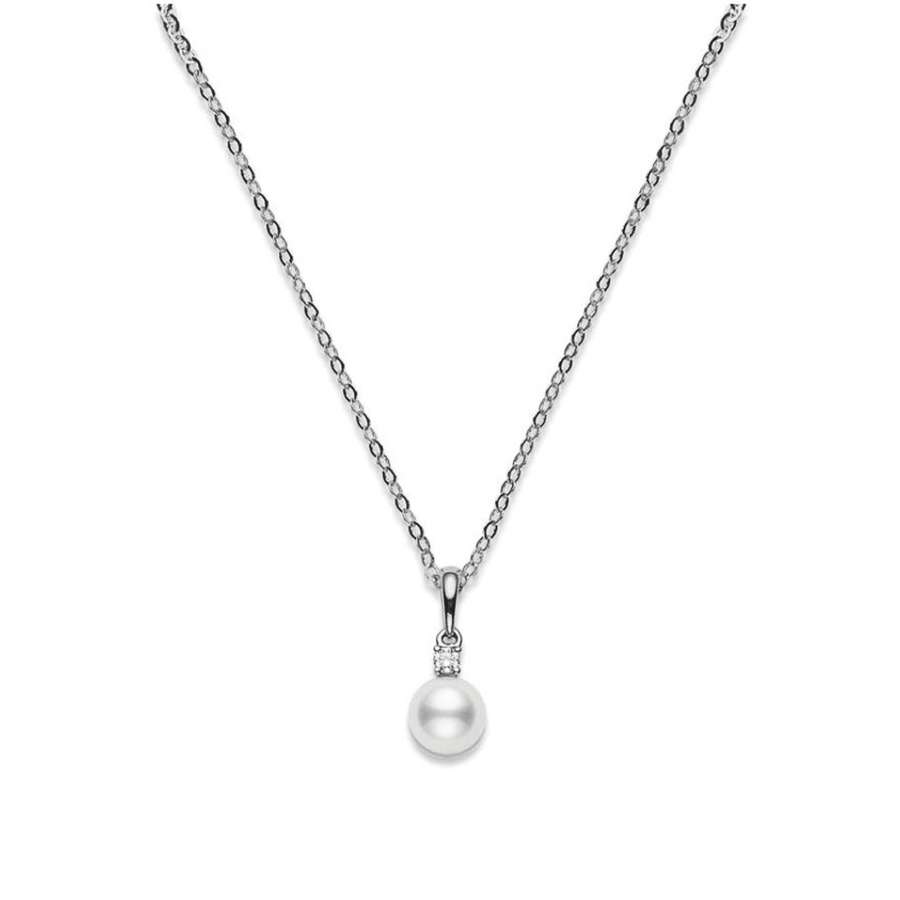 Mikimoto White South Sea Pearl Diamond Necklace PPS1102NDW