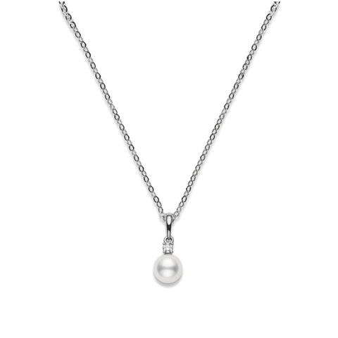 Mikimoto White South Sea Pearl Diamond Necklace-Mikimoto White South Sea Pearl Diamond Necklace PPS1102NDW
