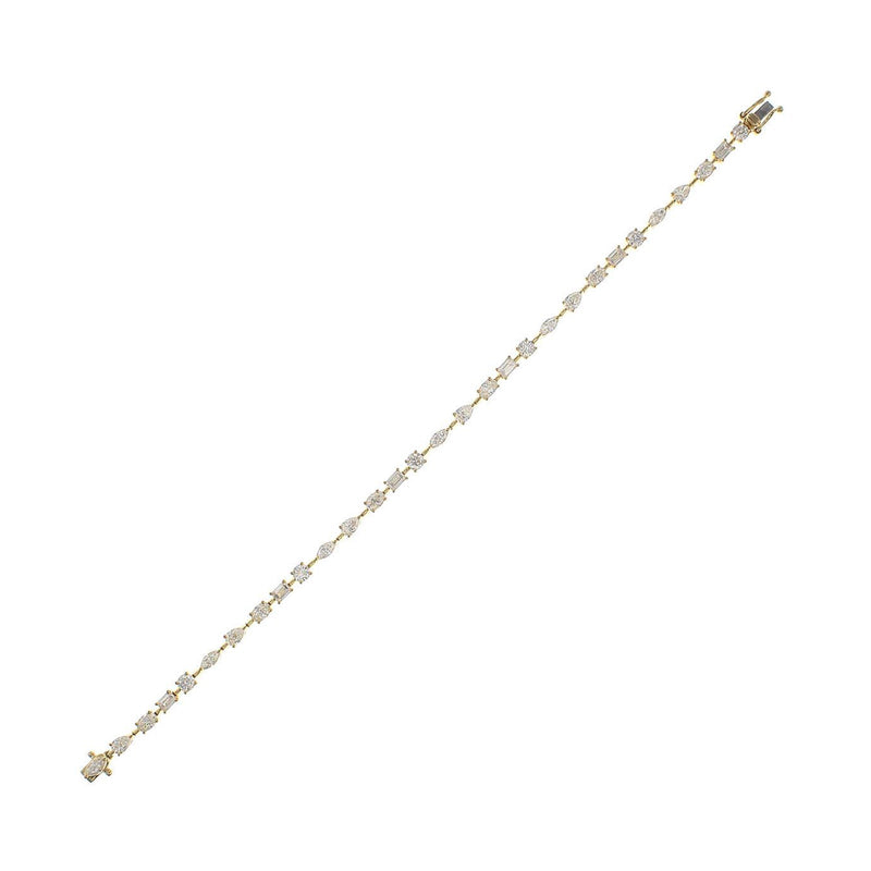 Mixed-Shaped Diamond Bracelet-Mixed Shaped Diamond Bracelet - DBRTJ00046