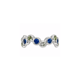 Moonlit Blue and Green Sapphire Zigzag White Gold Ring-Moonlit Blue and Green Sapphire Zigzag White Gold Ring - SRGUM00463