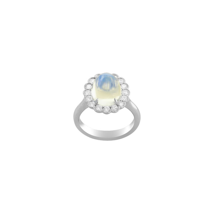 Moonstone Diamond Ring-Moonstone Diamond Ring ORSPK00265