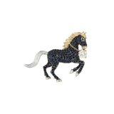 Multi Colored Stones and Diamonds Horse Brooch-Multi Colored Stones and Diamonds Horse Brooch OINEL00082