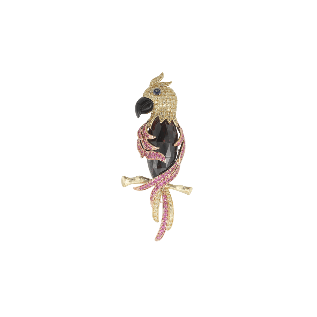Multi Colored Stones Parrot Brooch - OINEL00064
