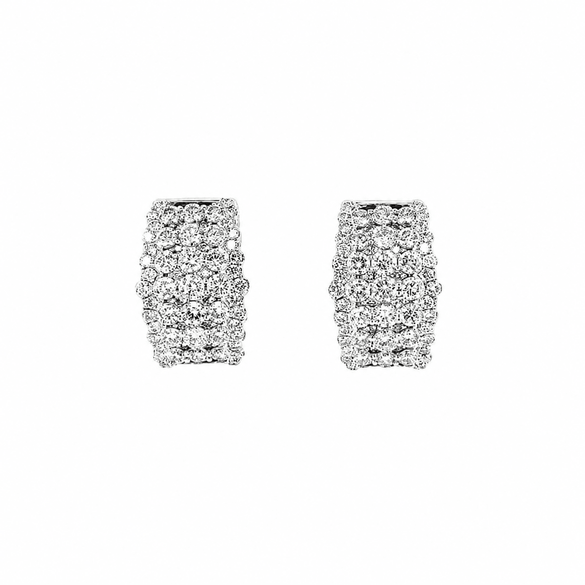 Multi-Row Diamond Pavé Wide Huggie Earrings