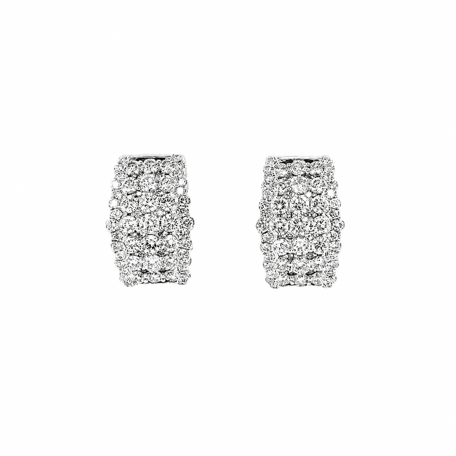 Multi-Row Diamond Pavé Wide Huggie Earrings