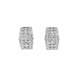 Multi-Row Diamond Pavé Wide Huggie Earrings-Multi-Row Diamond Pavé Wide Huggie Earrings