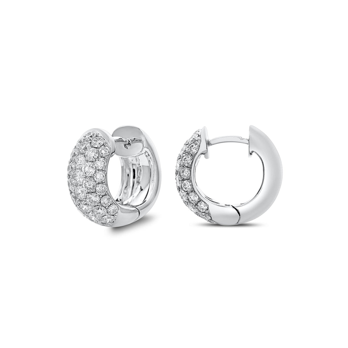 Multi-Row Pavé Diamond Domed Huggie Earrings - DEODE05906