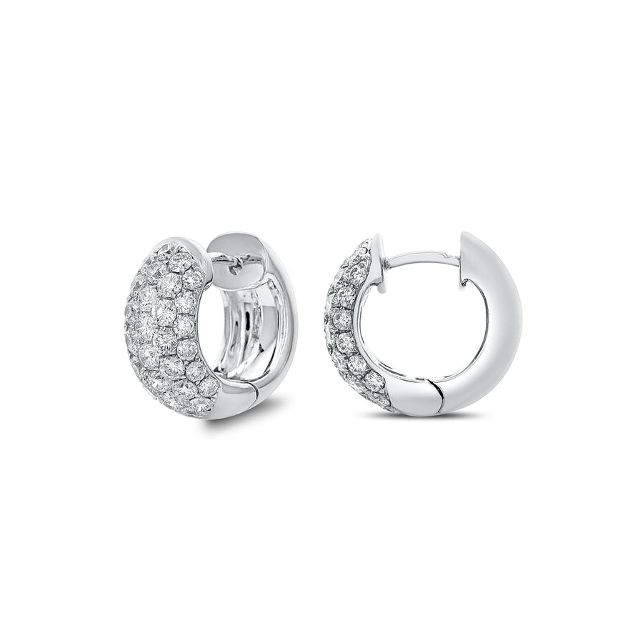 Multi-Row Pavé Diamond Domed Huggie Earrings - DEODE05906