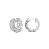Multi-Row Pavé Diamond Domed Huggie Earrings-Multi-Row Pavé Diamond Domed Huggie Earrings - DEODE05906