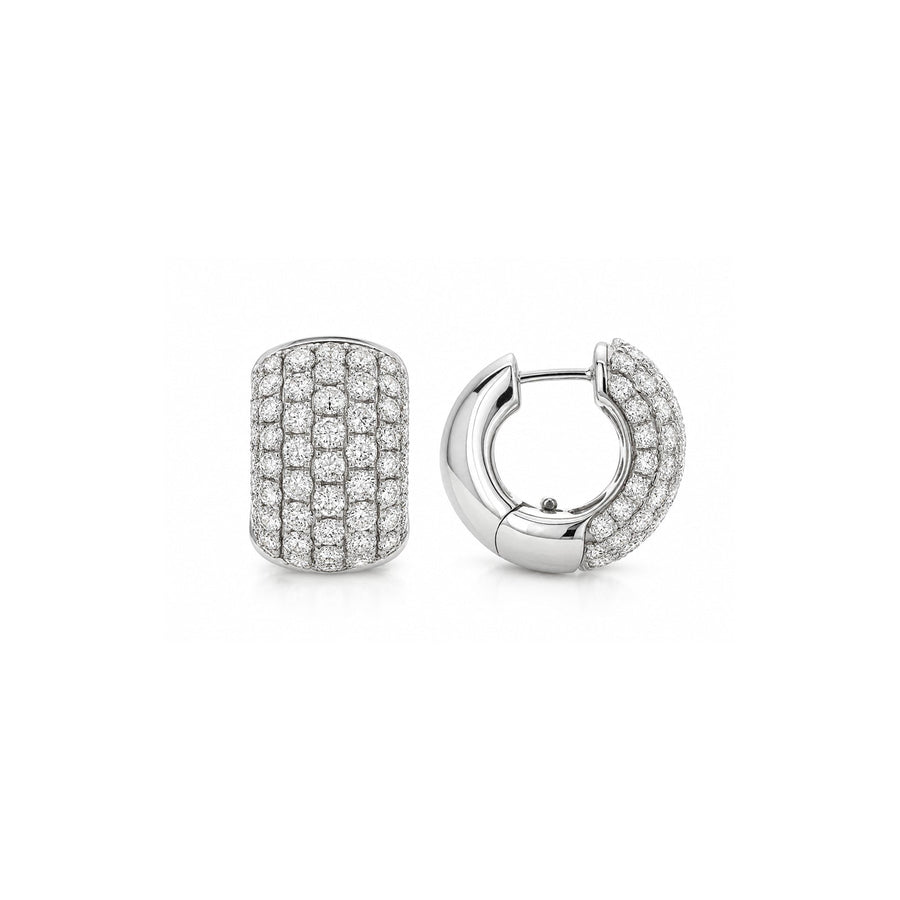 Multi-Row Pavé Diamond Wide Huggie Hoop Earrings - DEODE05988