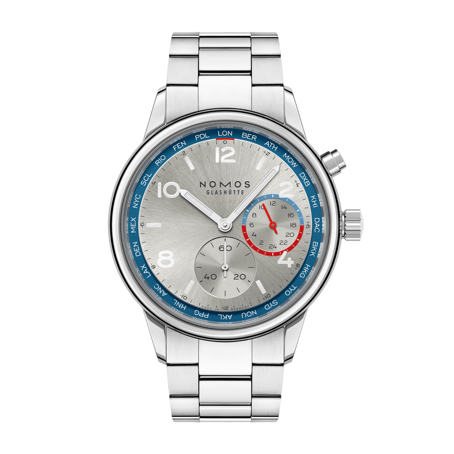 NOMOS Glashütte Club Sport Neomatik Worldtimer Silver - 791