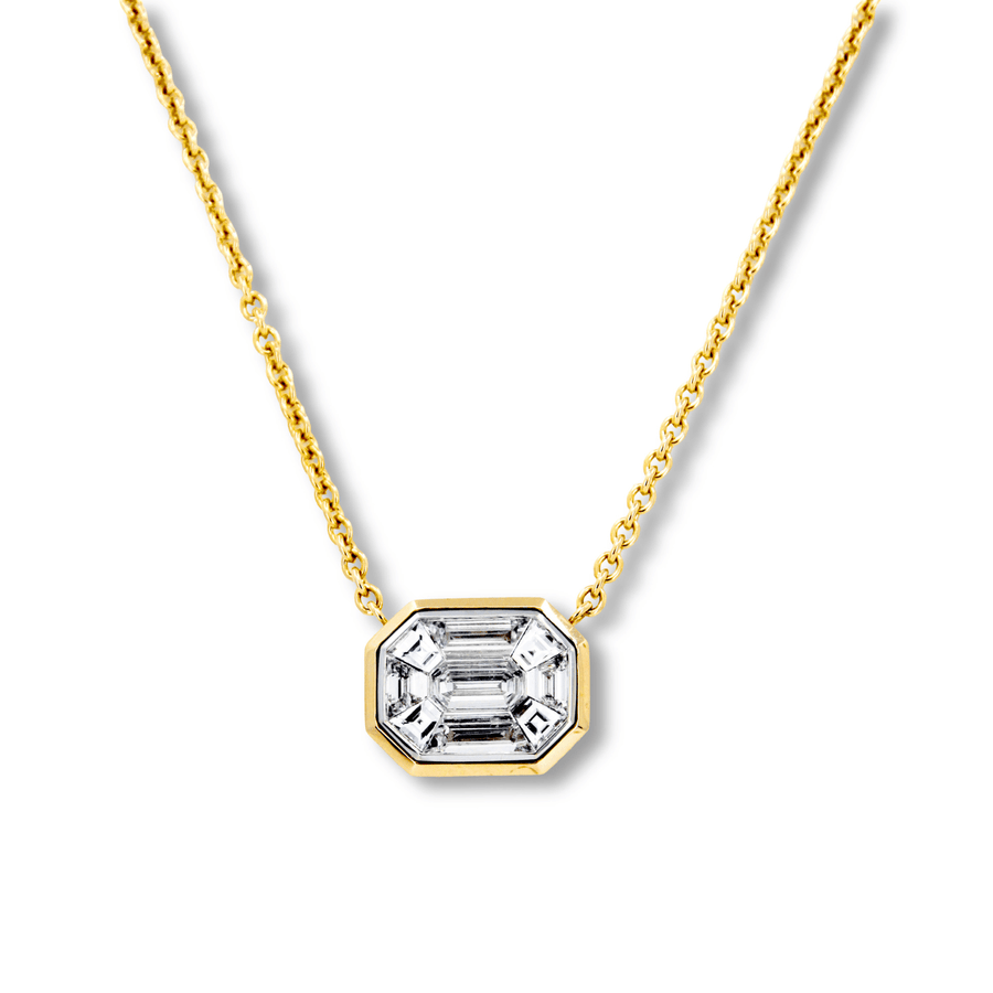 Norman Covan Diamond Baguette Necklace - NCP6278