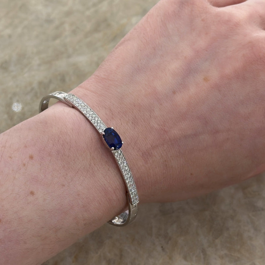 Norman Covan Oval Brilliant Cut Sapphire Diamond Bangle - SBNOR00037