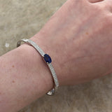 Norman Covan Oval Brilliant Cut Sapphire Diamond Bangle-Norman Covan Oval Brilliant Cut Sapphire Diamond Bangle - SBNOR00037